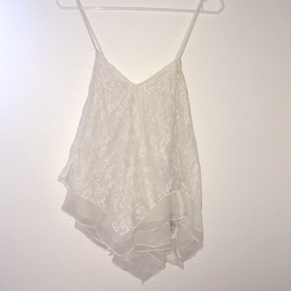 Lace Cross-back Flowy Top